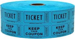 50/50 Raffle Tickets Blue Double Roll 2000