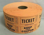 50/50 Raffle Tickets Orange Double Roll 2000