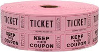 50/50 Raffle Tickets Pink Double Roll 2000
