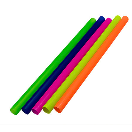 Straws Colossal Boba 9" 12mm Neon Wrapped 4/500 count