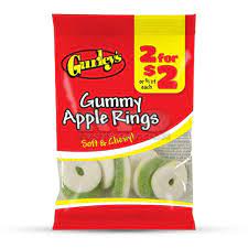 Gurley's Gummy Apple Rings Peg Bag 2/$2 12 count