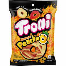 Trolli Peachie-O's Peg bag 4.25oz/ 12 count
