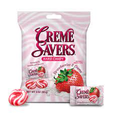 Creme Savers Strawberry & Cream 3oz/12 count peg Bag