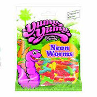 Yumy Yumy Sour Neon Worms 4.5oz/ 12 count